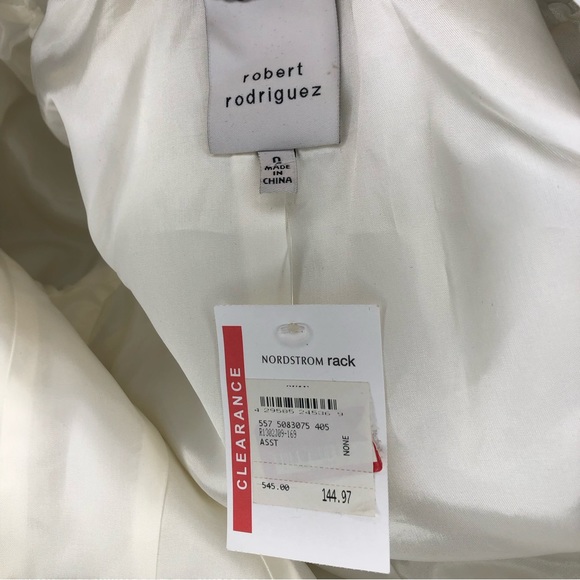 Robert Rodriguez White Jacket with Silver Beaded Back NWT - Picture 10 of 11